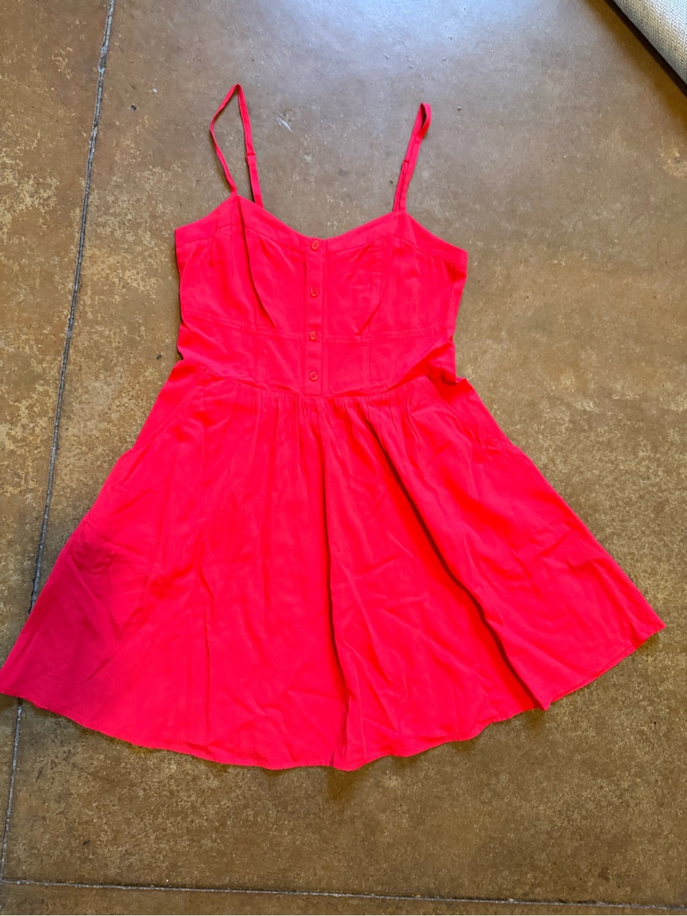 Express red for and flare mini dress strappy xxs petite w/ pockets